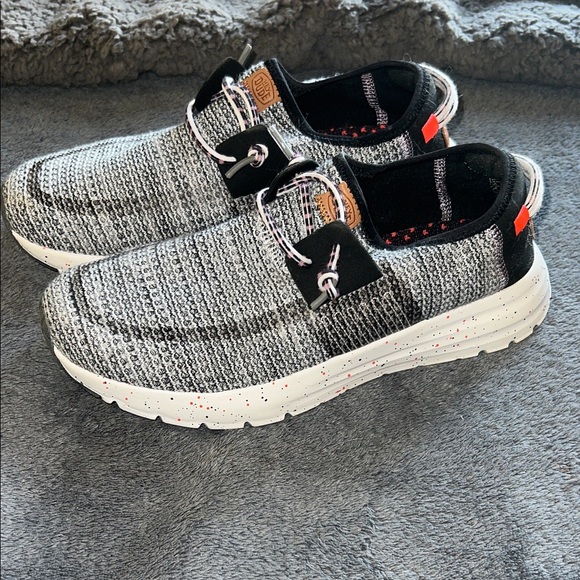 Hey Dude Shoes - Hey Dude Women's Gray & Black Knit Slip-On Sneakers